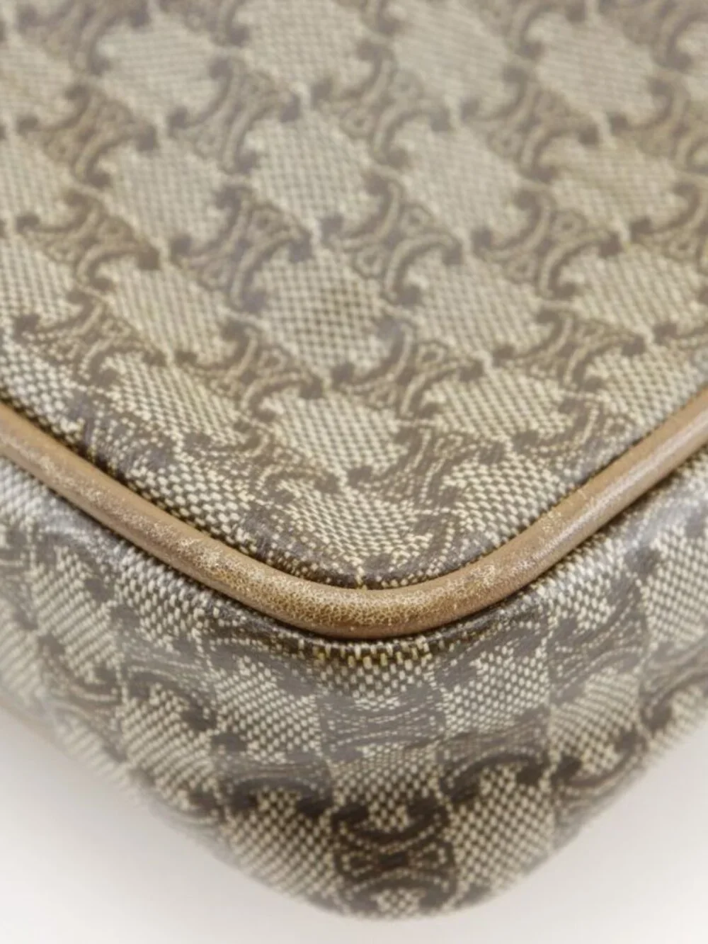 Celine Macadam Pattern Vintage Brown Second Bag